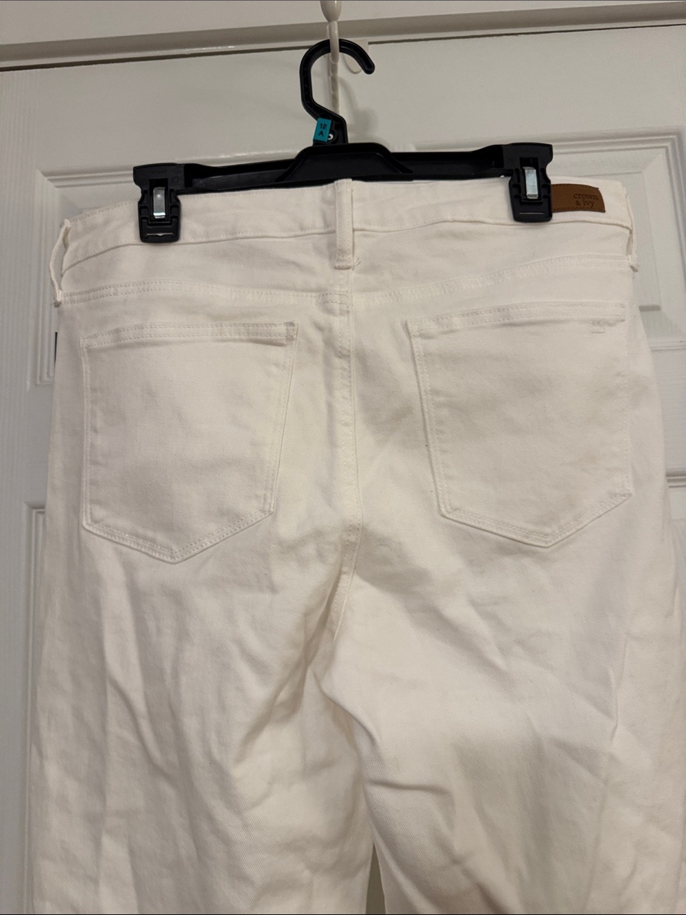 Crown & Ivy Off White Vintage Bootcut Cotton Blend Jeans - Picture 10 of 12